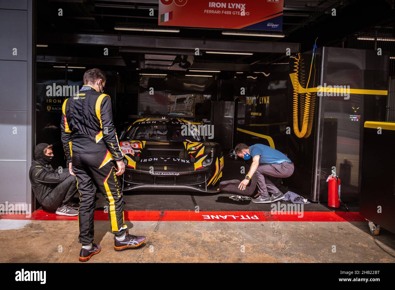 #60, IRON LYNX, ITA, Ferrari F488 GTE EVO, Claudio Schiavoni (ITA), Giorgio Sernagiotto (ITA), Paolo Ruberti (ITA)  2021 European Le Mans Series, Barc Stock Photo