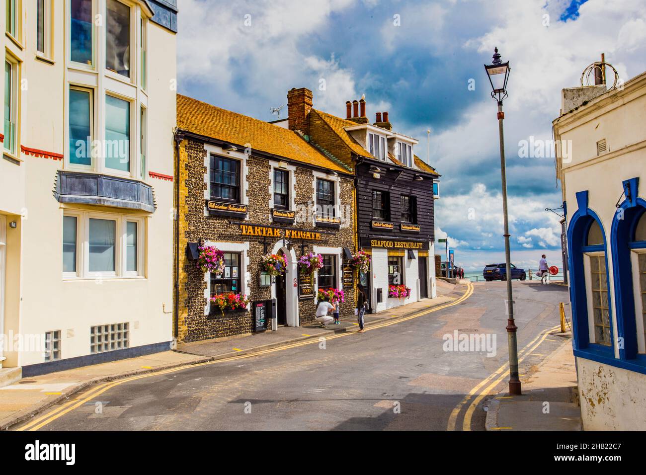 Seafood restaurant in the coastal town of Broadstairs, Thanet, Kent, UK Stock Photo
