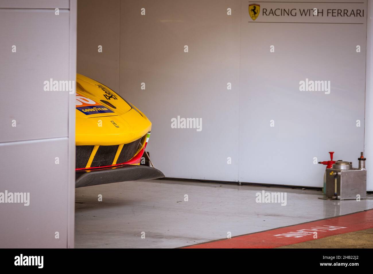 #66, JMW MOTORSPORT, GBR, Ferrari F488 GTE EVO, Jody Fannin (GBR), Andrea Fontana (ITA), Rodrigo Sales (USA). 2021 European Le Mans Series, Barcelona, Stock Photo