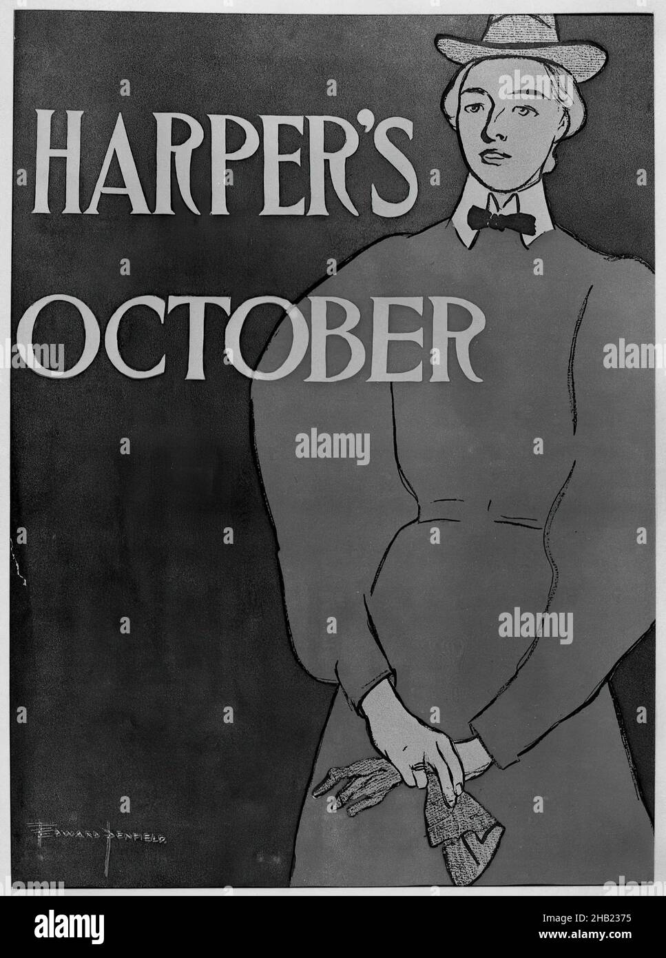 Harper's Poster, Edward Penfield, American, 1866-1925, Lithograph on wove paper, ca. 1894-1898, Sheet: 18 1/4 x 12 in., 46.4 x 30.5 cm Stock Photo