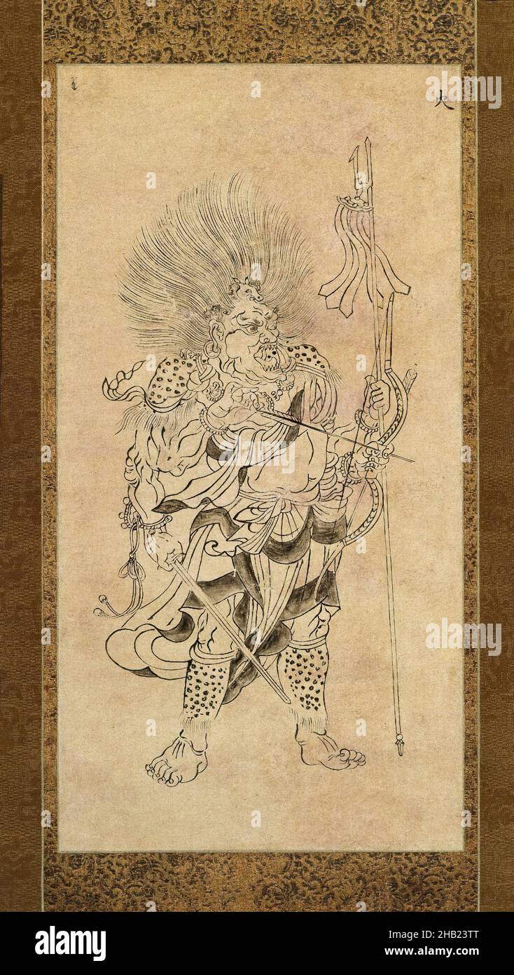 Iconographic Drawing of Kayosei, One of the Seven Constellations, Hanging scroll, ink on paper, Japan, late 11th-early 12th century, Heian Period, Image: 21 5/8 x 11 1/4 in., 55 x 28.5 cm Stock Photo