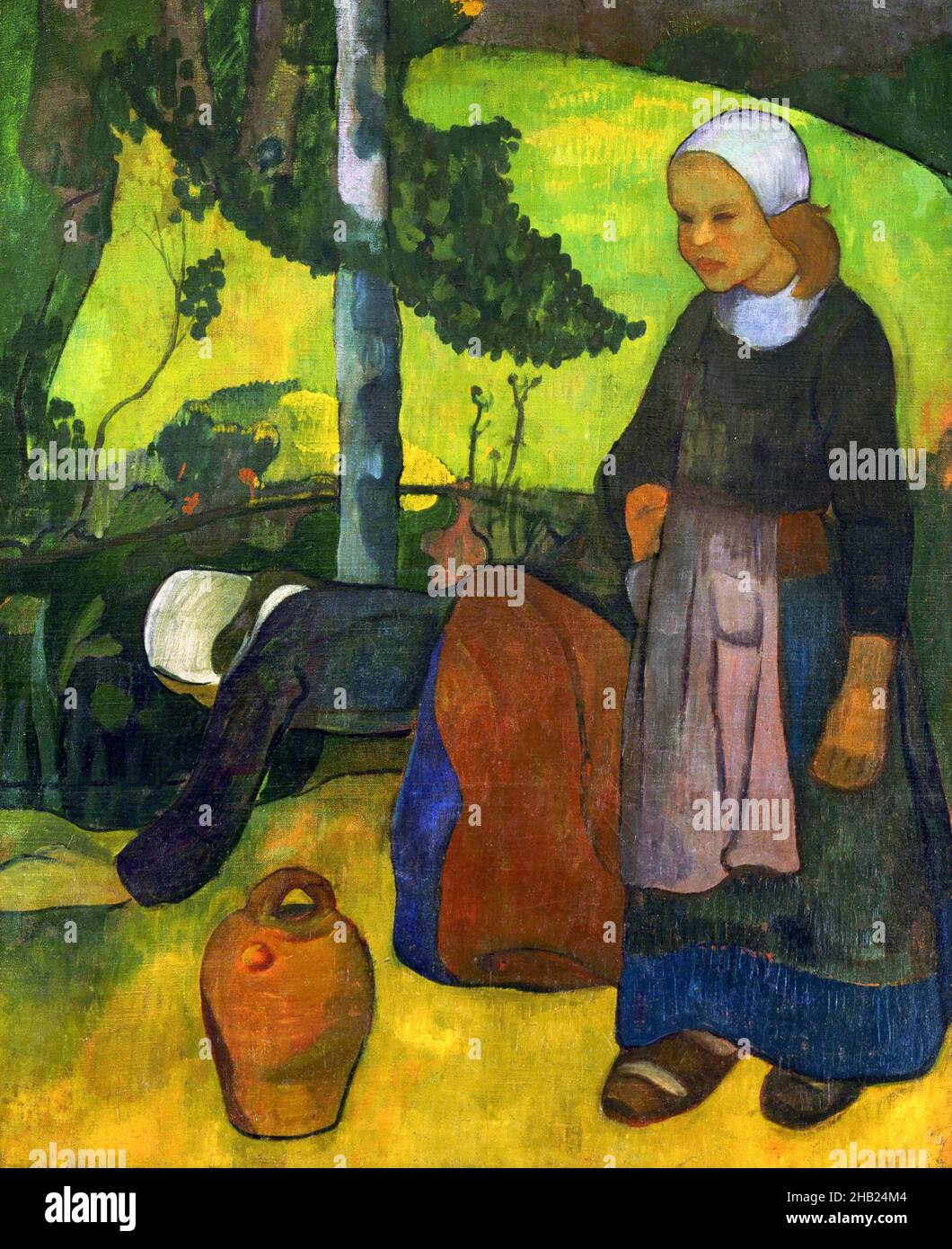 Washerwomen by the French artist, Paul Sérusier (1864-1927), oil on canvas, c. 1891-92 Stock Photo