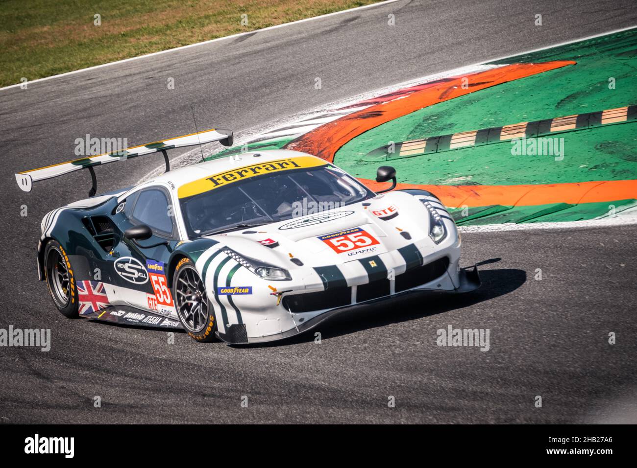 #55, SPIRIT OF RACE, CHE, Ferrari 488 GTE EVO, Duncan Cameron (GBR), Alessandro Pier Guidi (ITA), David Perel (ZAF) 2021 European Le Mans Series, Monz Stock Photo