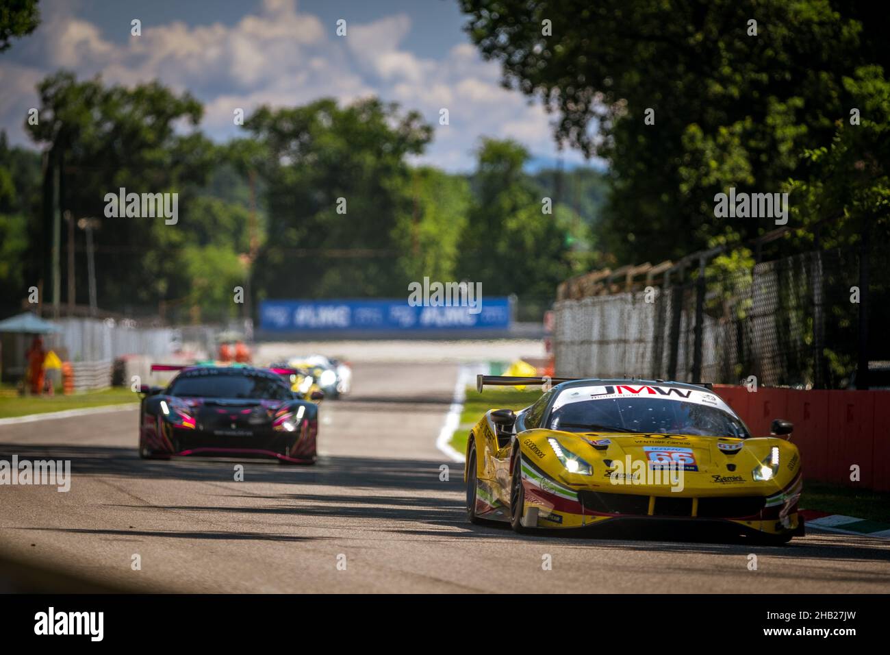 #66, JMW MOTORSPORT, GBR, Ferrari 488 GTE EVO, Jody Fannin (GBR), Andrea Fontana (ITA), Rodrigo Sales (USA) 2021 European Le Mans Series, Monza, Italy Stock Photo