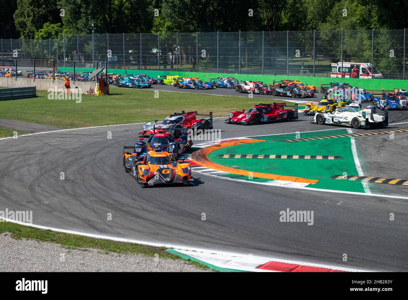 Race Start 2021 European Le Mans Series, Monza, Italy. Photo © John D Stevens. Stock Photo