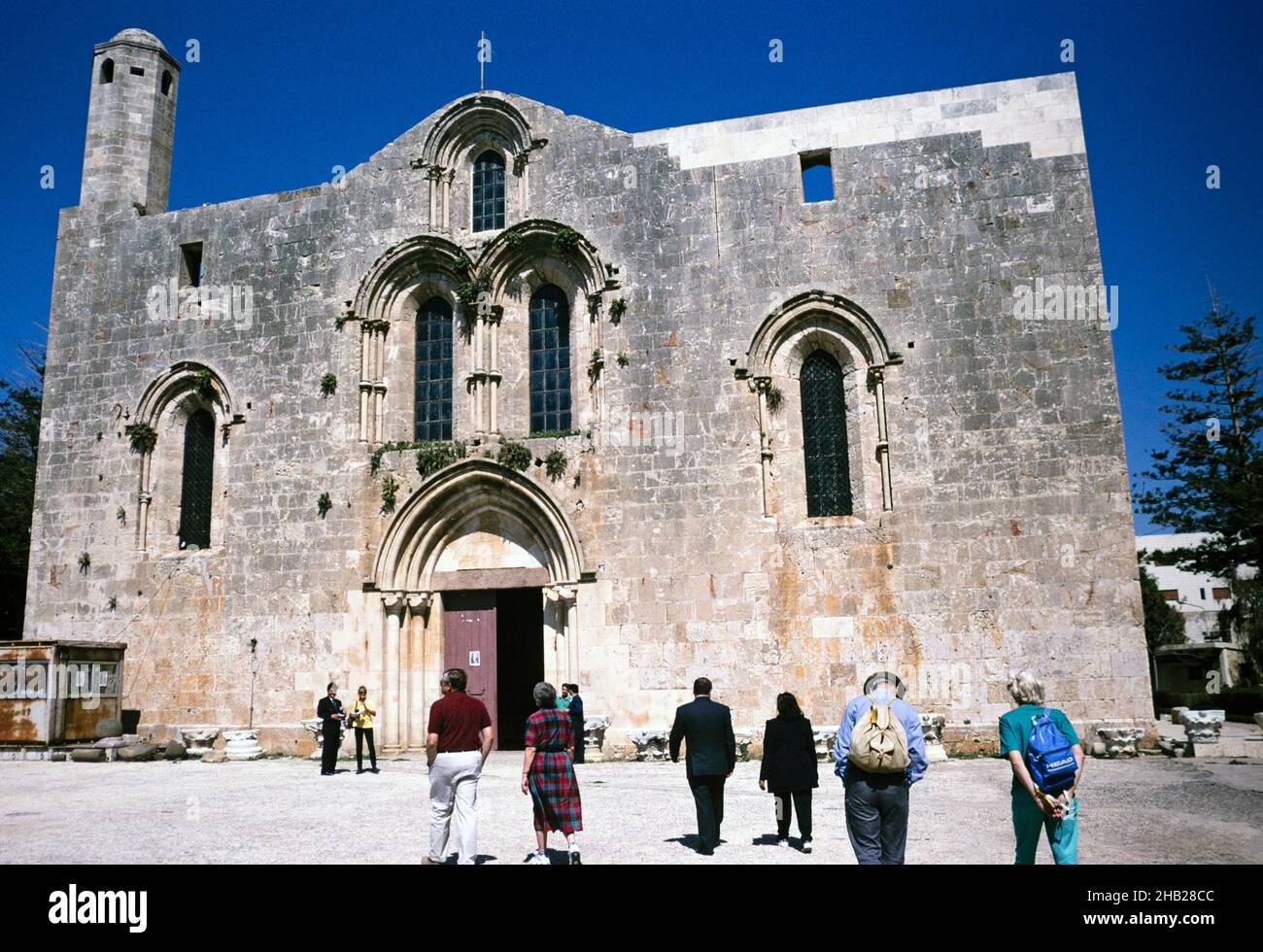 Crusader church the  Cathedral of Our Lady of Tortosa, Tartous, Syria in 1998 Stock Photo