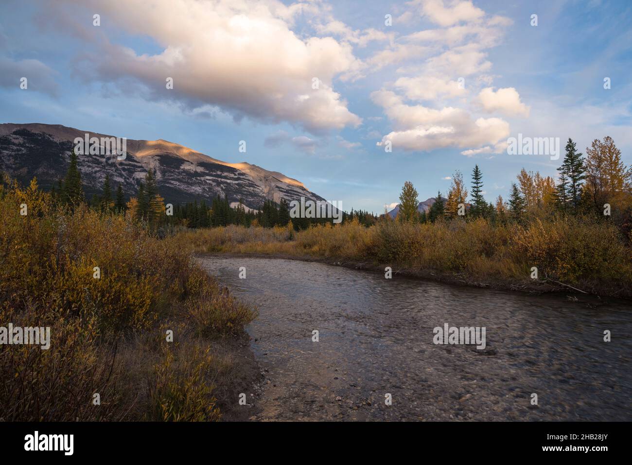 Grotto Mountain at Sunrise in Autumn, Canmore, Bow Valley Provincial