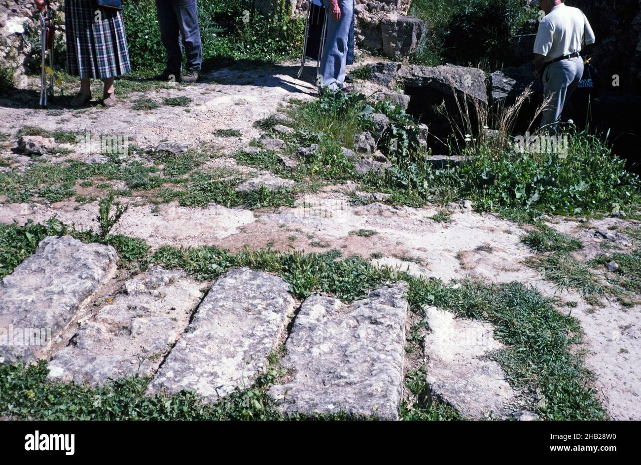 Prehistoric archaeological site at Ugarit, Syria in 1998 - tomb Stock Photo