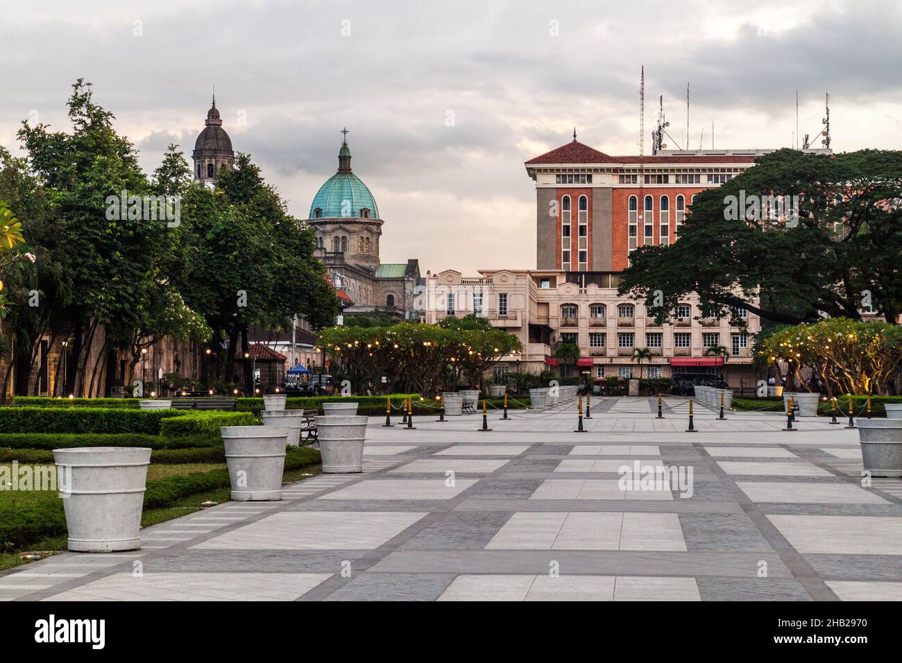 Park at the Fort Santiago in the Intramuros district of Manila, Philippines Stock Photo