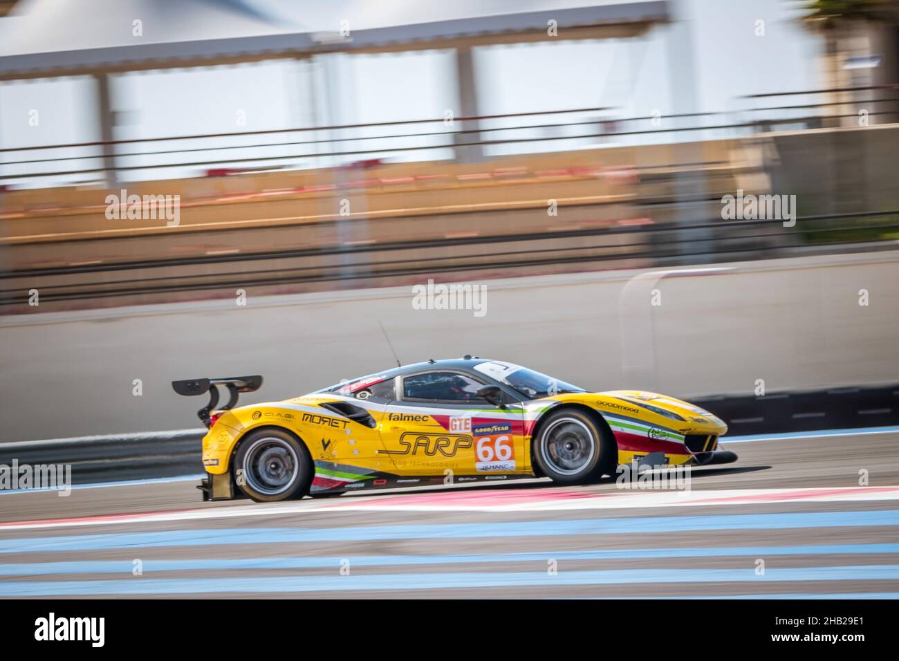 66, JMW MOTORSPORT, GBR, Ferrari 488 GTE EVO, Jody Fannin (GBR), Andrea Fontana (ITA), Rodrigo Sales (USA) 2021 European Le Mans Series, Le Castellet, Stock Photo