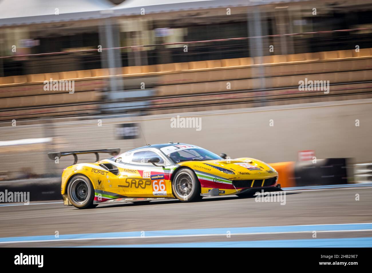 66, JMW MOTORSPORT, GBR, Ferrari 488 GTE EVO, Jody Fannin (GBR), Andrea Fontana (ITA), Rodrigo Sales (USA) 2021 European Le Mans Series, Le Castellet, Stock Photo