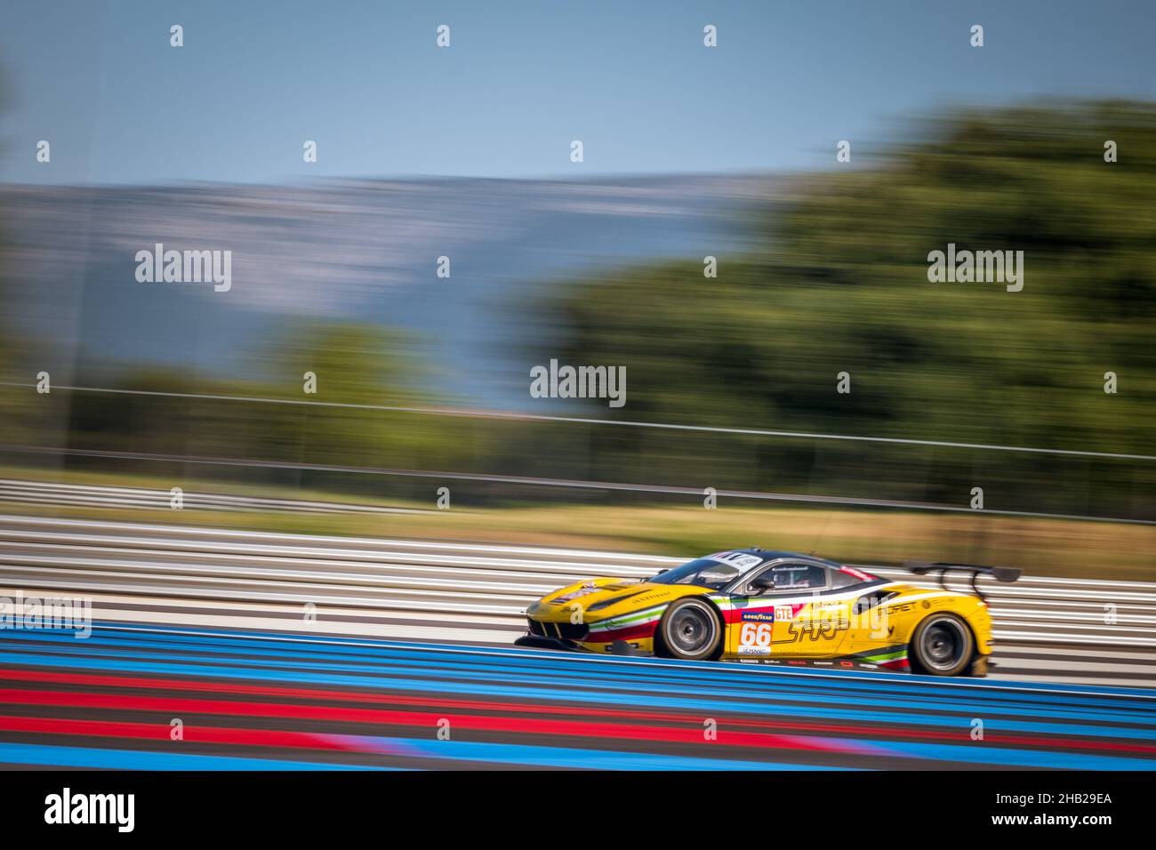 66, JMW MOTORSPORT, GBR, Ferrari 488 GTE EVO, Jody Fannin (GBR), Andrea Fontana (ITA), Rodrigo Sales (USA) 2021 European Le Mans Series, Le Castellet, Stock Photo