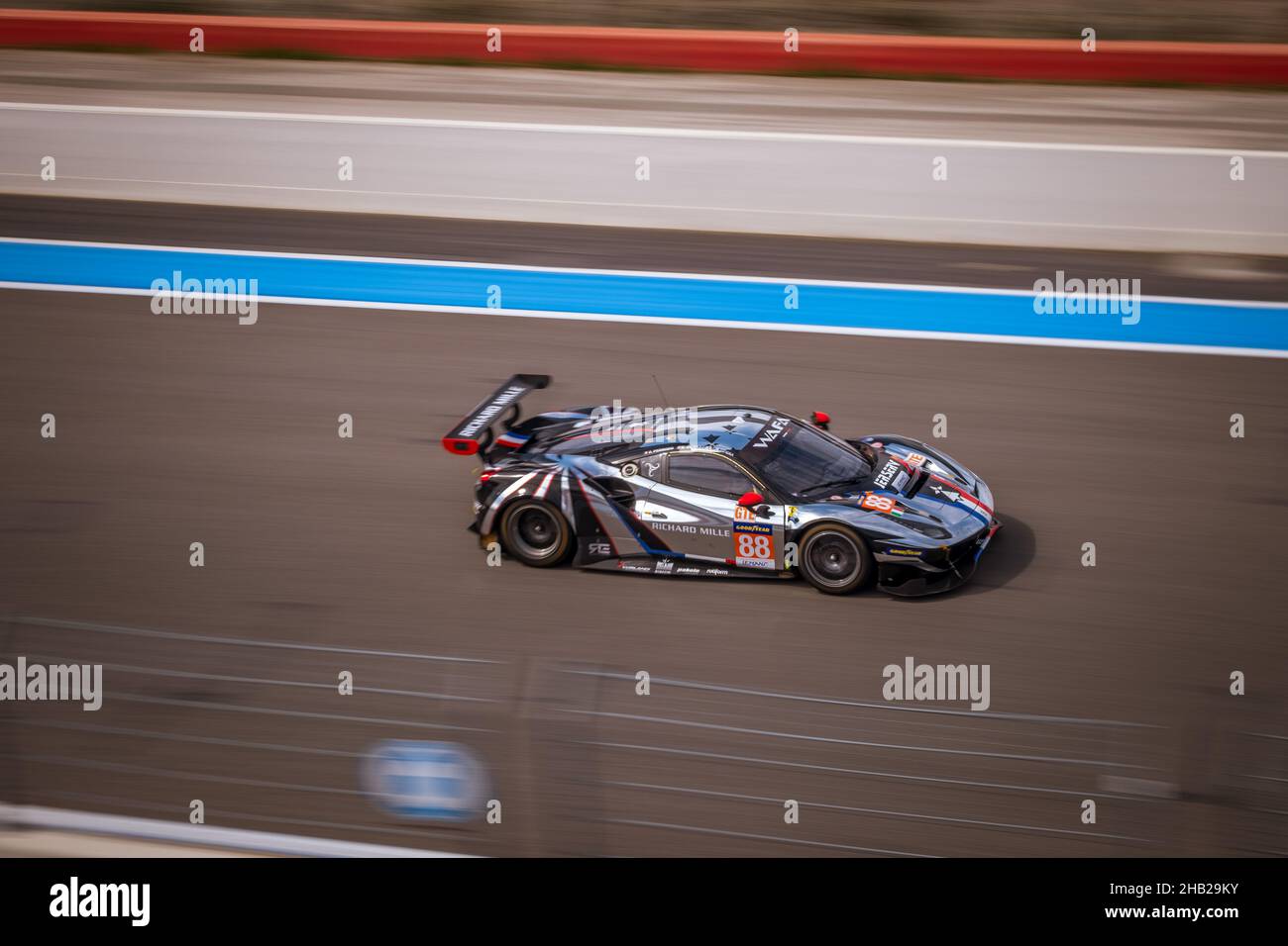 88, AF CORSE, ITA, Ferrari 488 GTE EVO, François Perrodo (FRA), Emmanuel Collard (FRA), Alessio Rovera (ITA) 2021 European Le Mans Series, Le Castelle Stock Photo