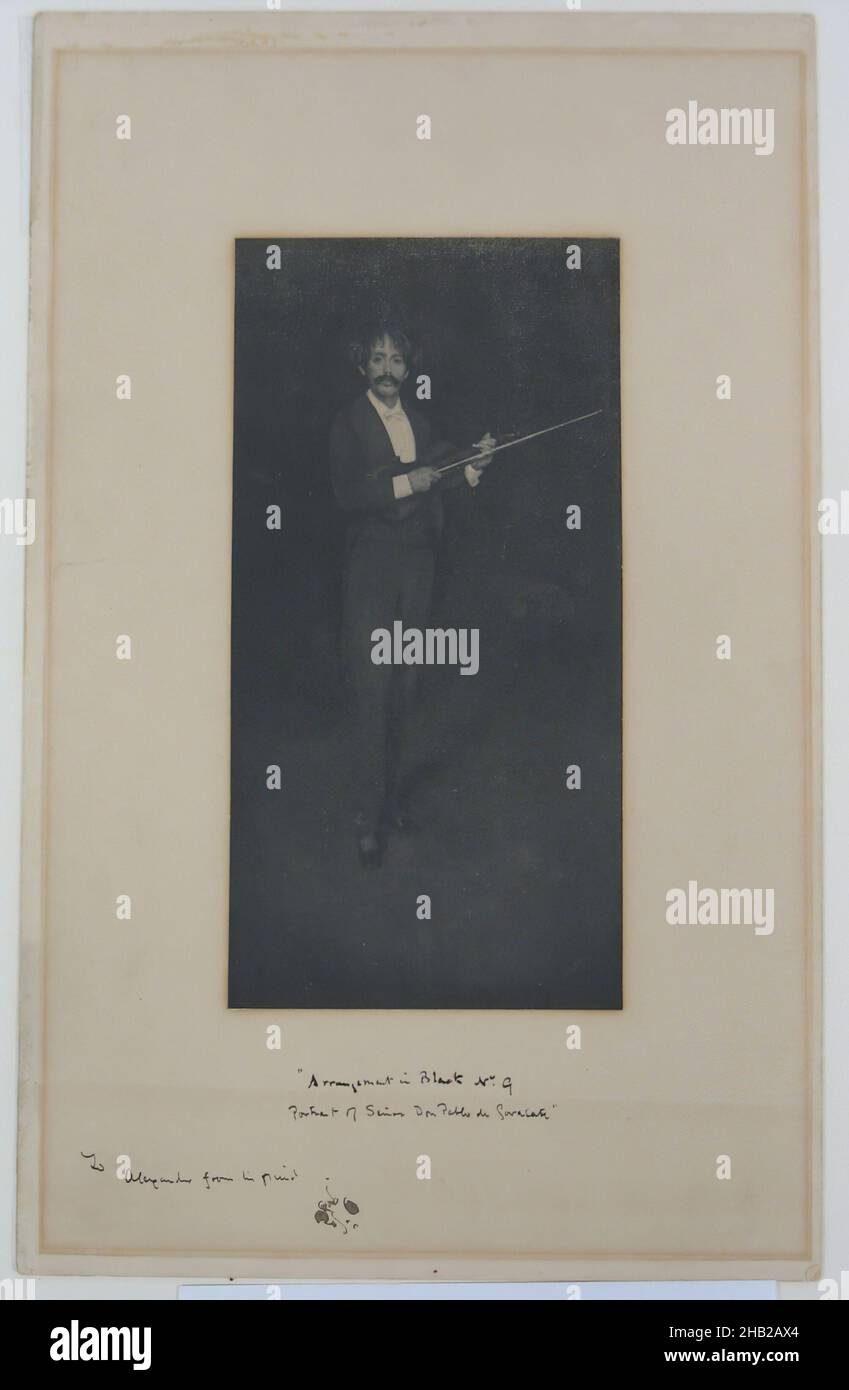 Arrangement in Black, Number Nine, Portrait of Señor Don Pablo de Sarasate, James Abbott McNeill Whistler, American, 1834-1903, Photograph, United States, Sheet: 12 7/8 x 8 1/16 in., 32.7 x 20.5 cm Stock Photo