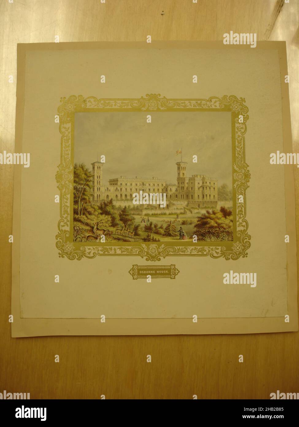 Osborne House, Baxter, British, 18041867, Print glued on paper