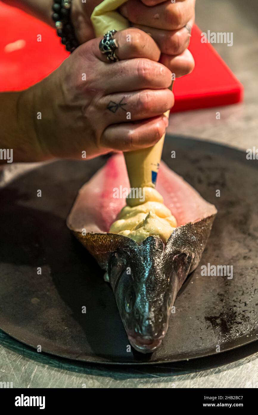 Restaurant Hestia in BormeslesMimosas, France Stock Photo Alamy