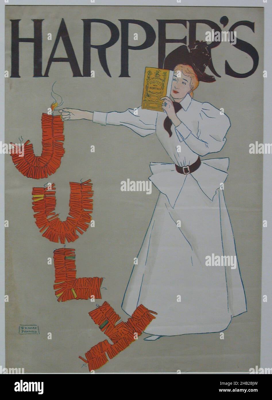 Harper's Poster, July 1894, Edward Penfield, American, 1866-1925, Lithograph on wove paper, 1894, Sheet: 18 x 12 5/8 in., 45.7 x 32 cm Stock Photo