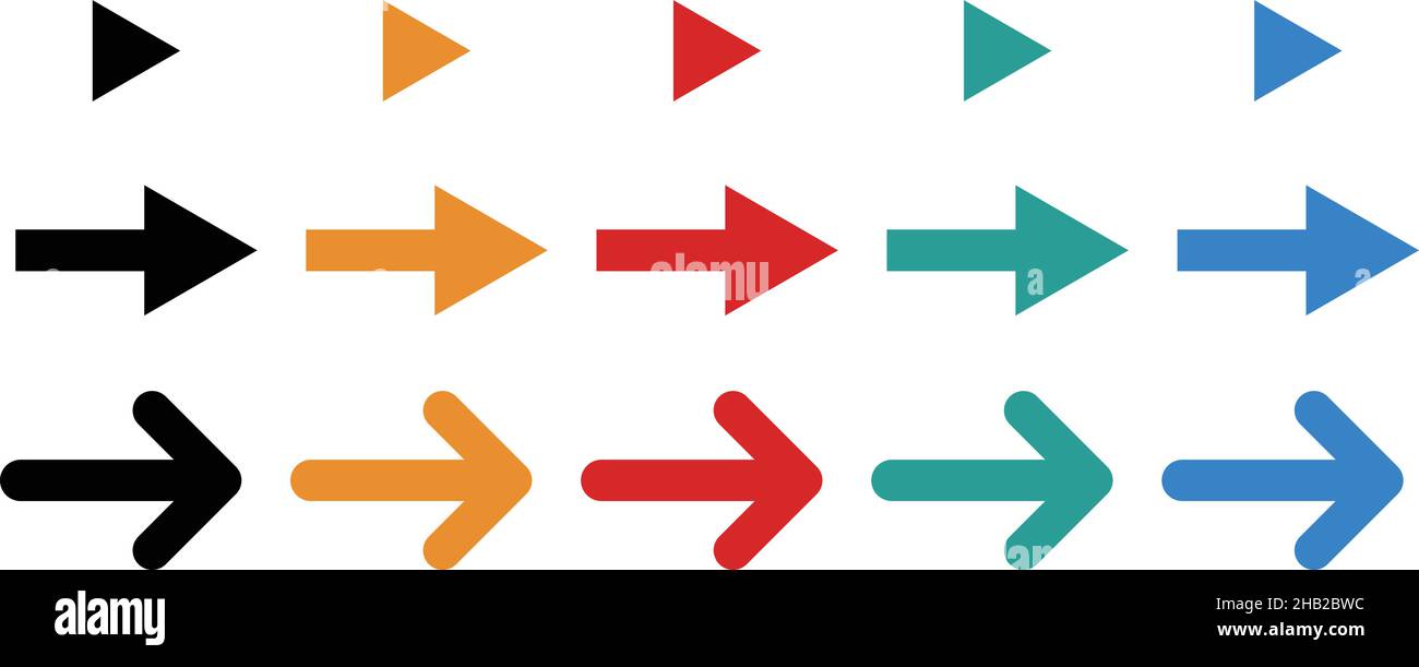 Various colorful arrow icon set. vector. Stock Vector