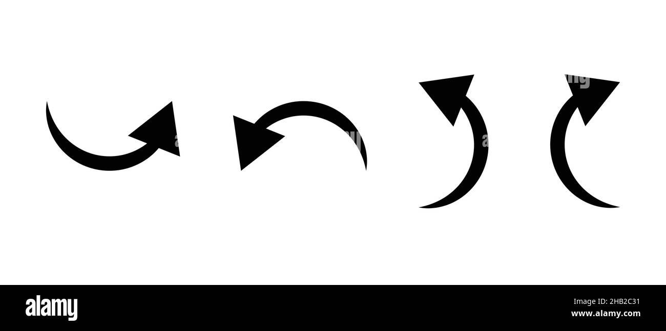 Curved arrow icon set. vector. Stock Vector