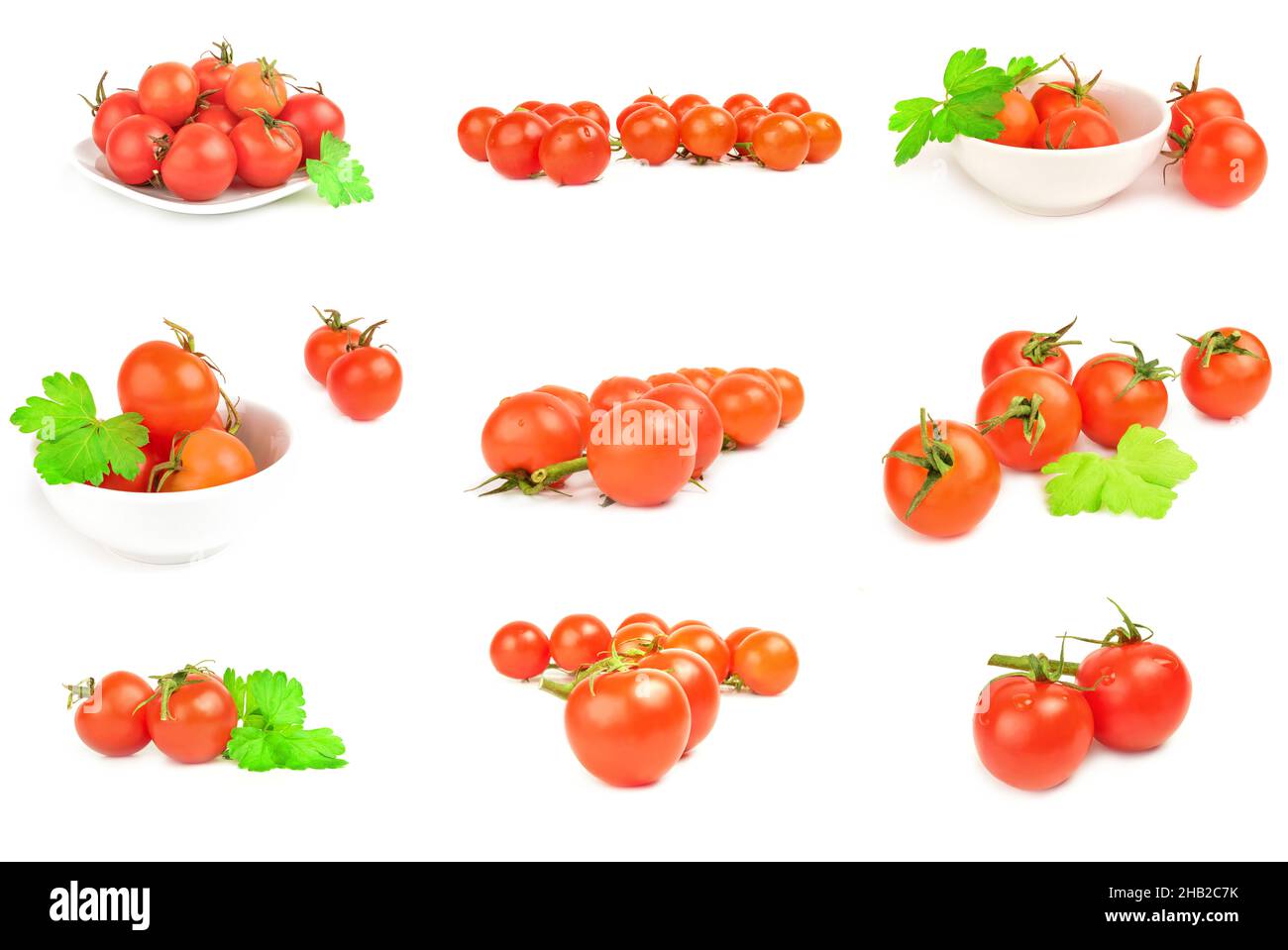 Set of tomatoes isolated on a white background Stock Photo - Alamy