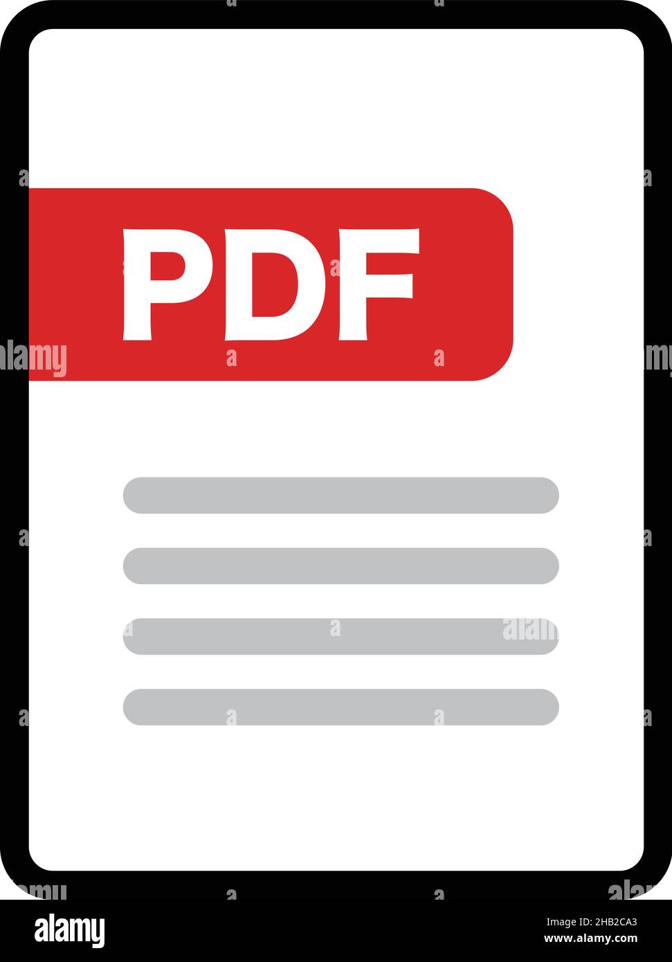 Simple PDF file icon. Flat vector. Stock Vector
