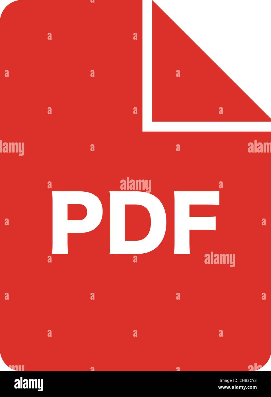 PDF file vector icon. Red flat data. Stock Vector