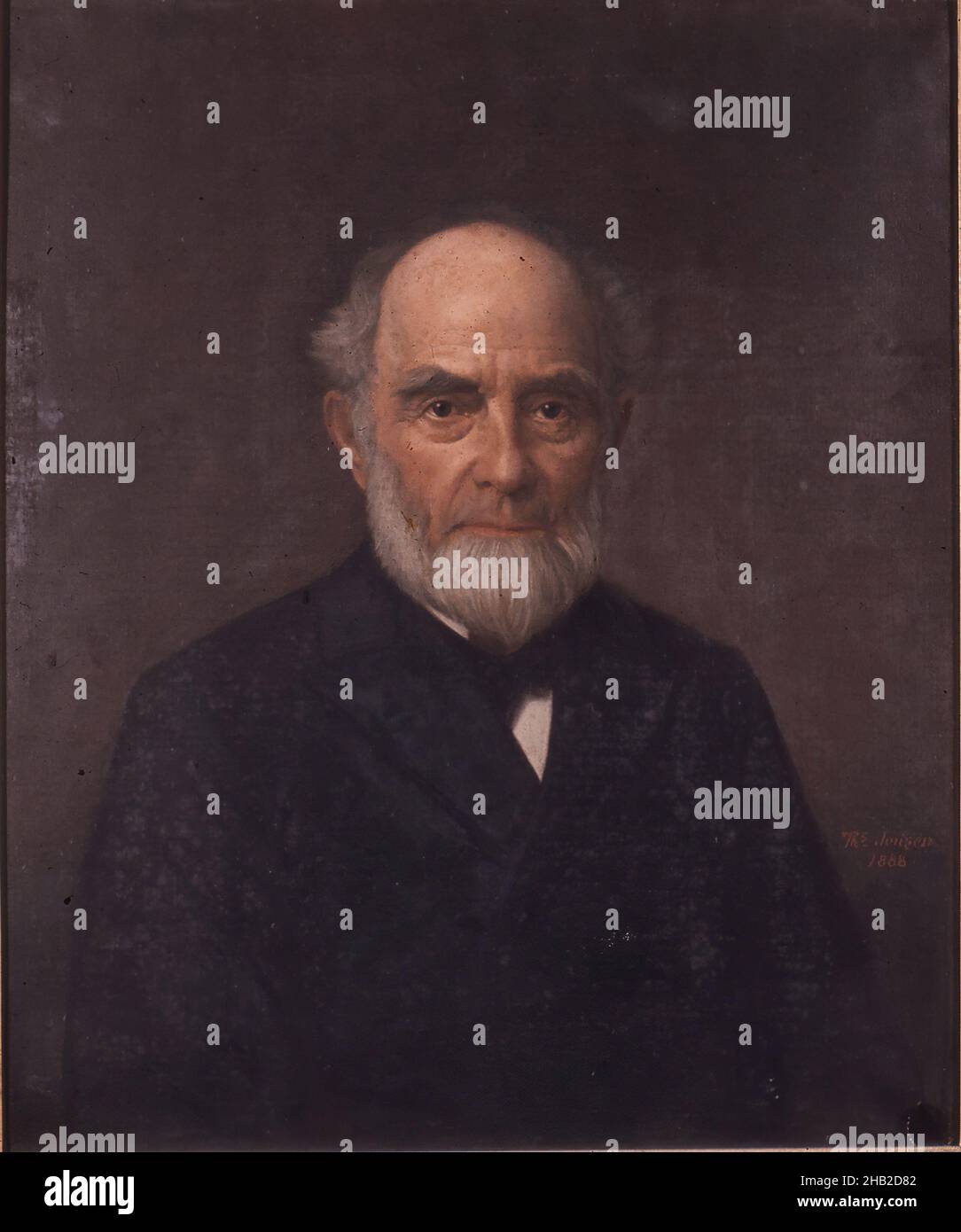 General Jesse C. Smith, Thomas Martin Jensen, American, 1831-1916, Oil on canvas, 1888, 30 1/16 x 25 1/16 in., 76.3 x 63.6 cm, male figure, portrait Stock Photo