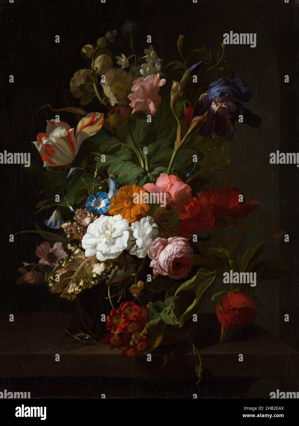 Vase with Flowers, Rachel Ruysch, 1700 Stock Photo