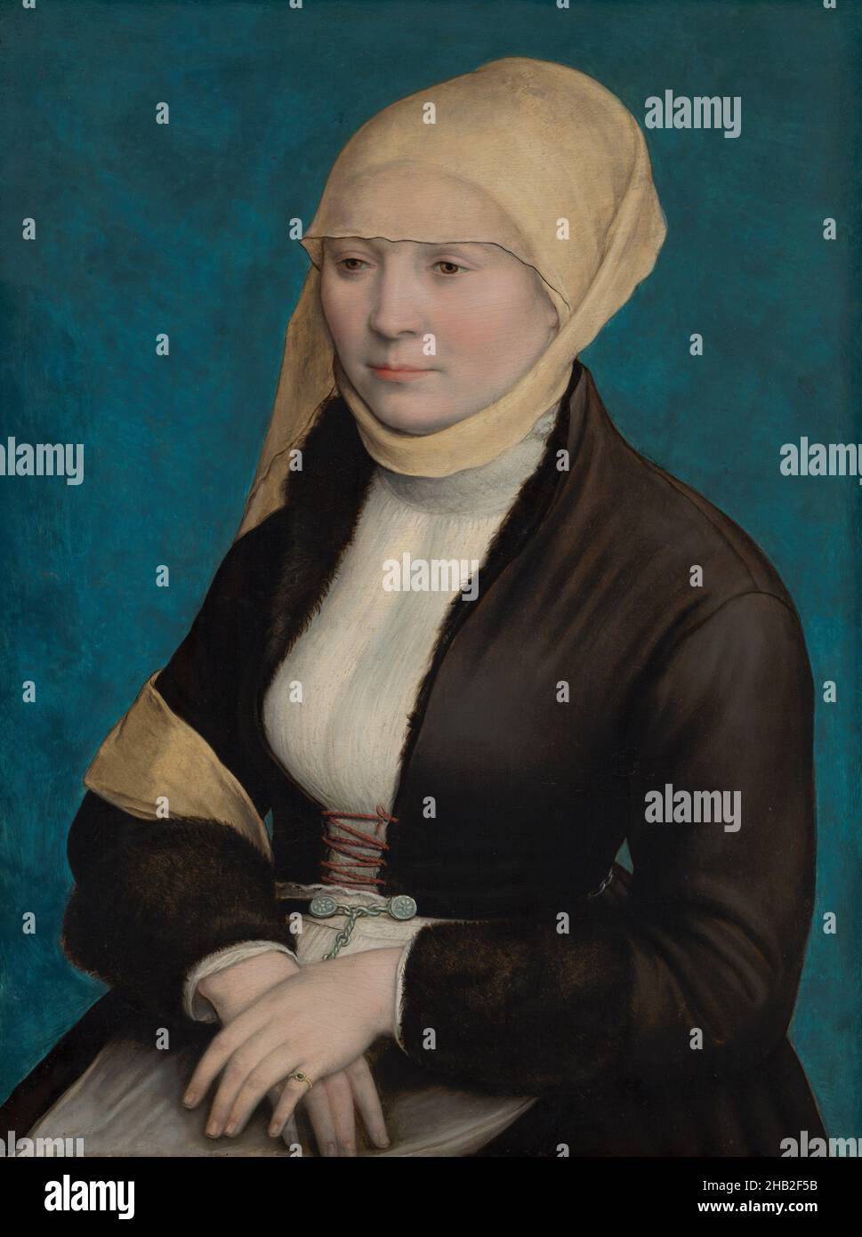 Portrait of a South German woman, Hans Holbein de Jonge, formerly attributed to, c. 1520 – 1525 Stock Photo
