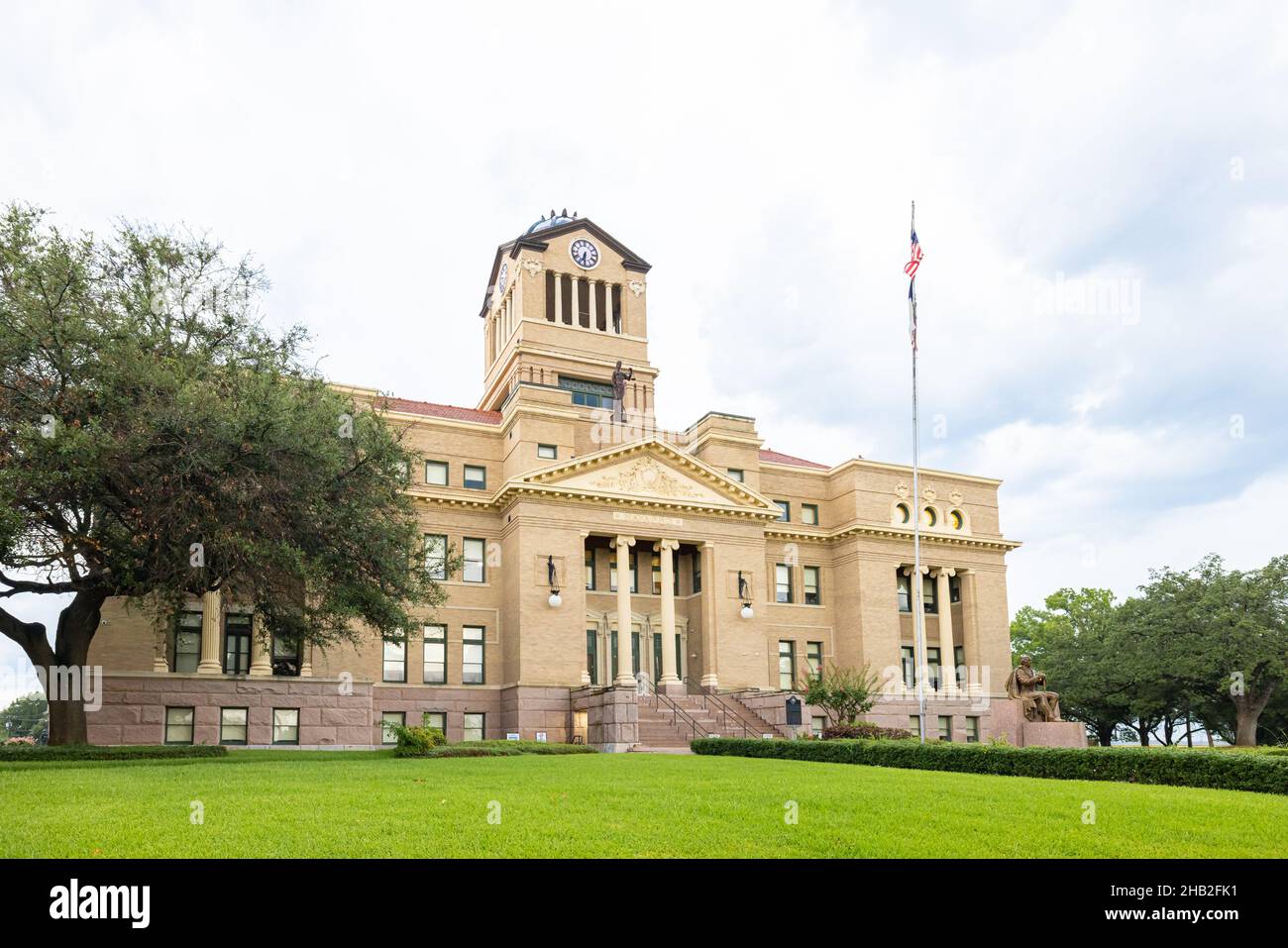 Corsicana, Texas, USA - August 17, 2021: The Navarro County Courthouse Stock Photo