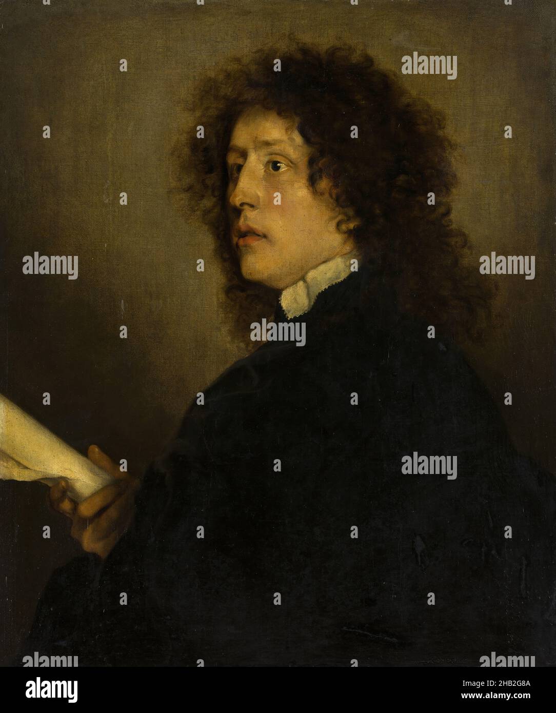 Portrait of a man, Adriaen Hanneman, c. 1637 Stock Photo