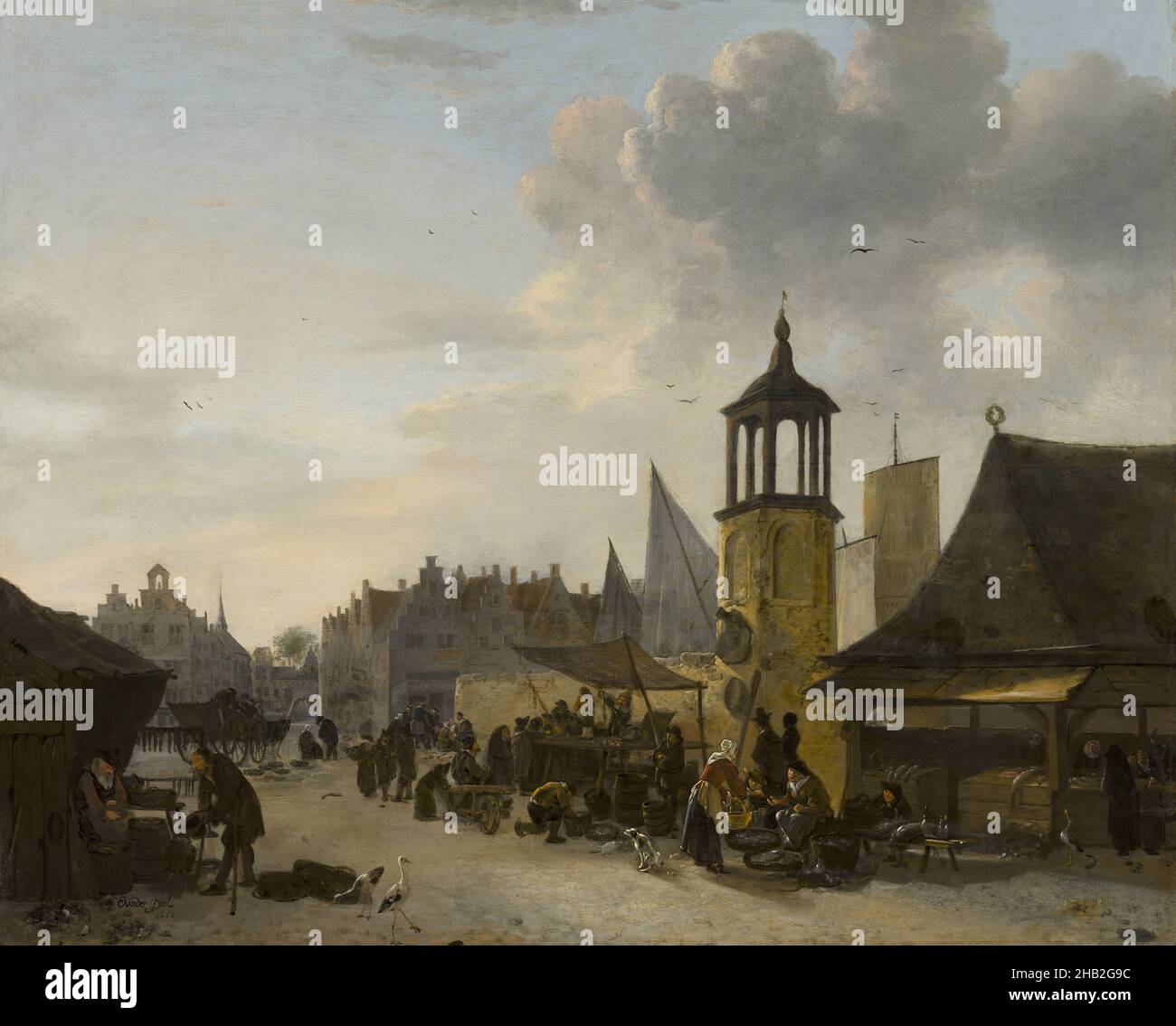 Fish market, Egbert van der Poel, 1650 Stock Photo Alamy