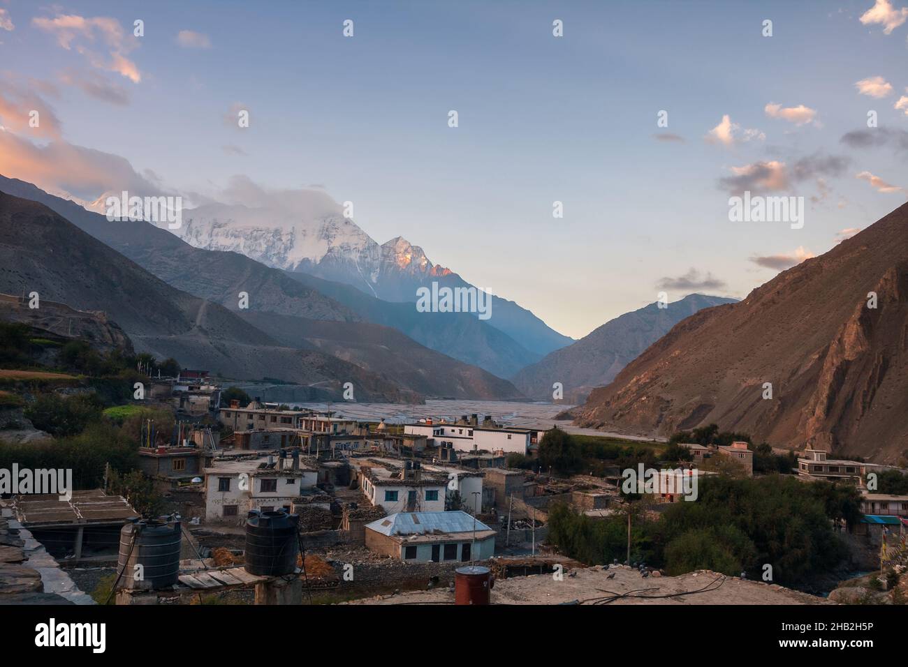 Nepalese village of Kagbeni on the banks of the Kali Gandaki River