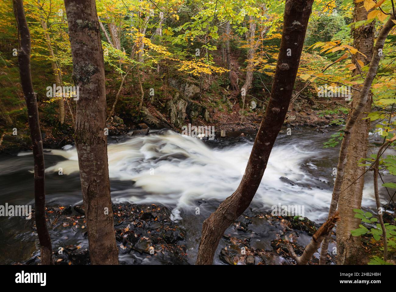 Millers Falls in Autumn, Nova Scotia, Canada Stock Photo