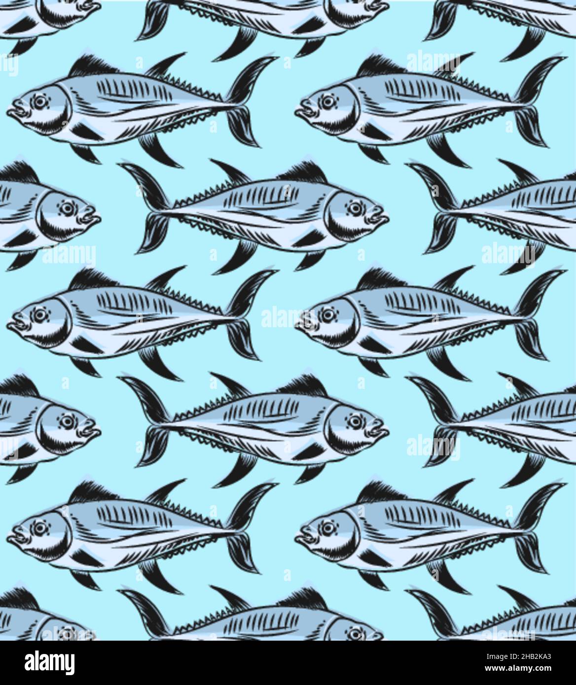 Salmon fish illustration drawing engraving hi-res stock