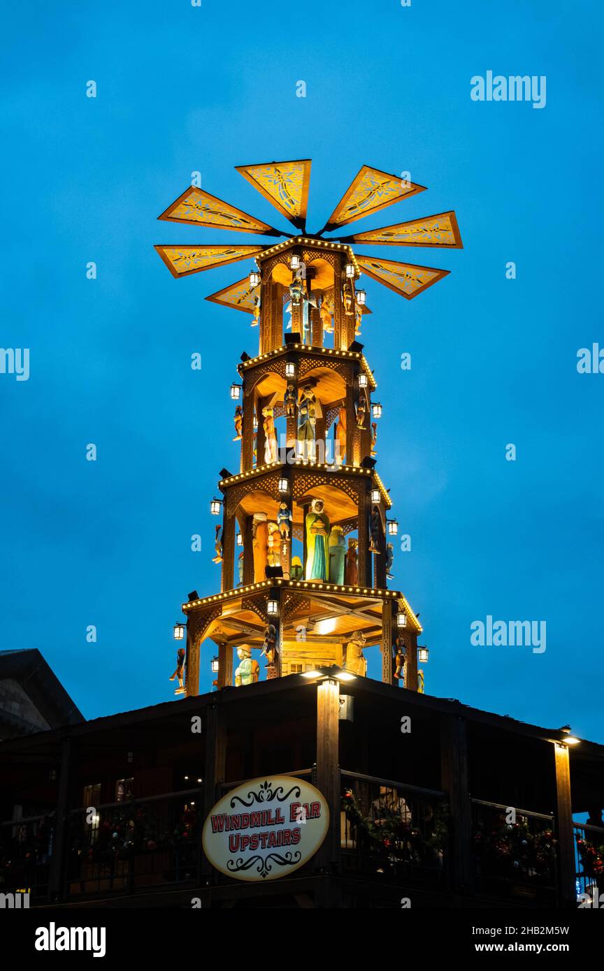 The Windmill at Liverpool Christmas Market 2021 in St Johns Garden