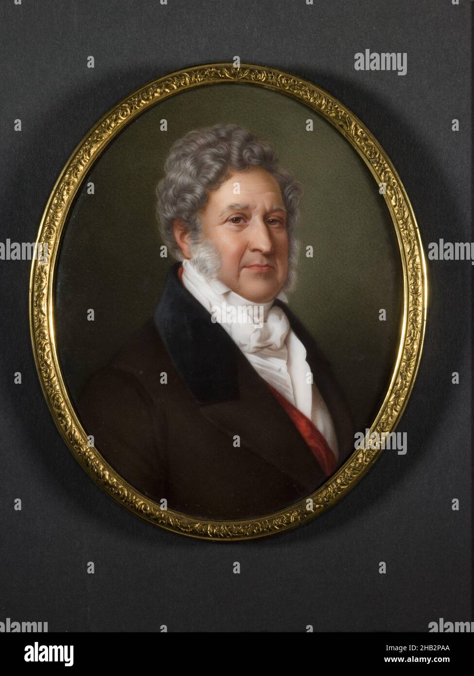 Louis-Philippe, Duc d'Orléans, King of France, Sophie Lienard, French, active 1842–1845, mid-19th century, Enamel on porcelain, Made in France, Europe, Miniature paintings, paintings, image (by sight): 5 1/16 x 4 1/16 in. (12.9 x 10.3 cm Stock Photo