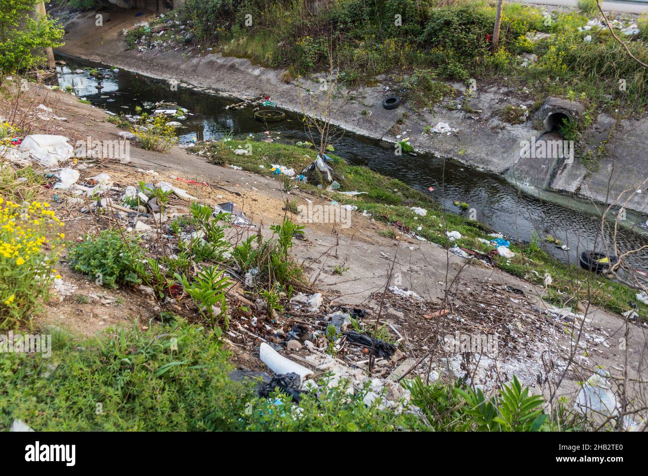 Dirty sewer in Rasht, Iran Stock Photo - Alamy