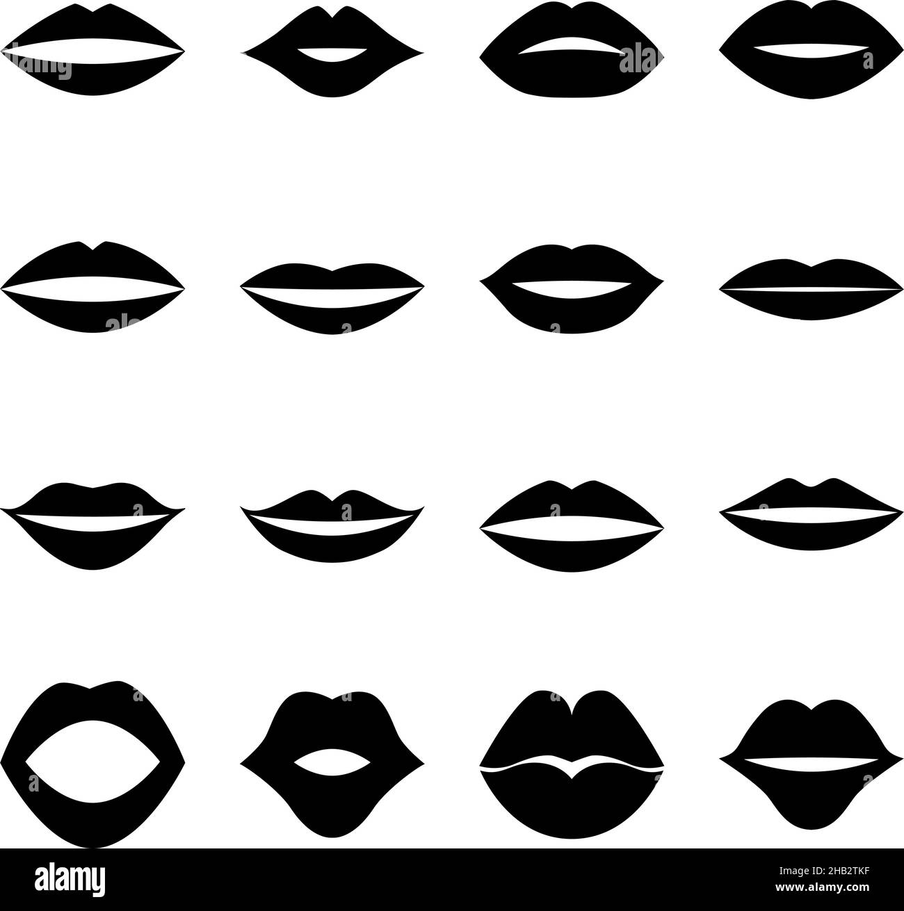 Set of lips, vector illustration Stock Vector