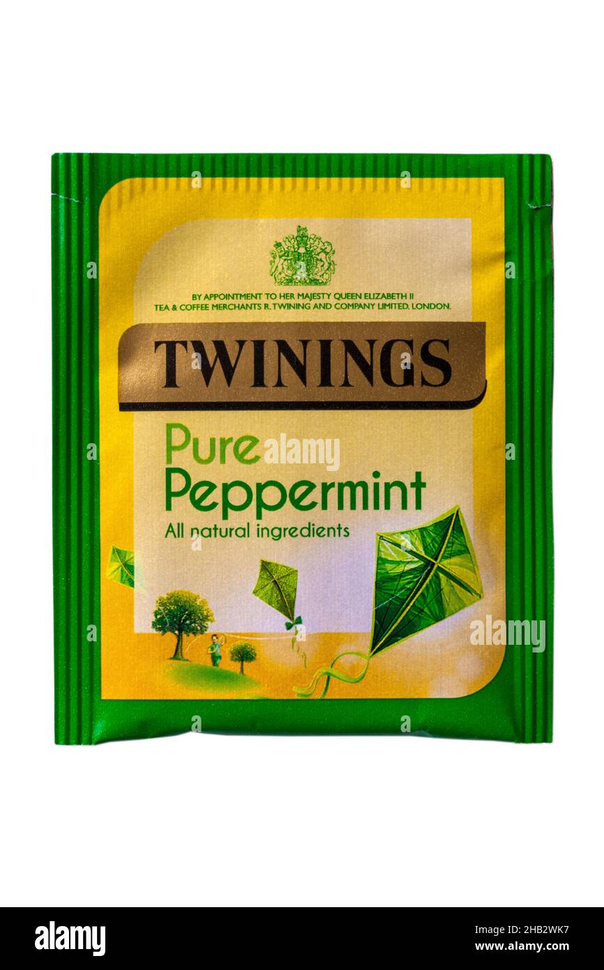 Pure Peppermint all natural ingredients teabag tea bag from Twinings