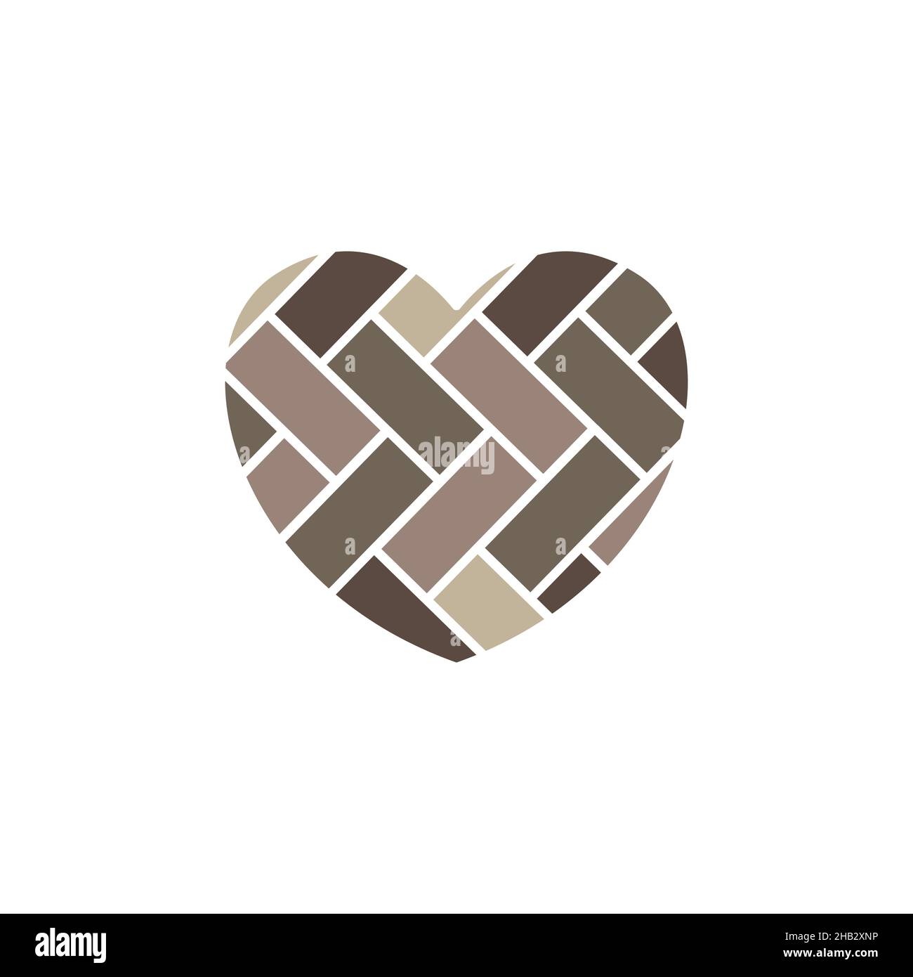 love shape with polygon wood logo design vector graphic symbol icon ...