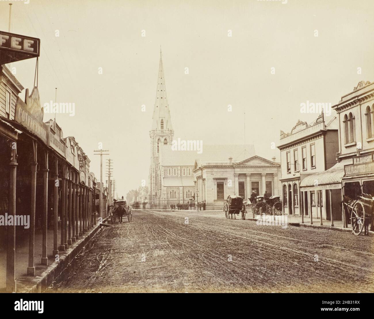 Colombo Street, showing Cathedral, Christchurch. From the album New