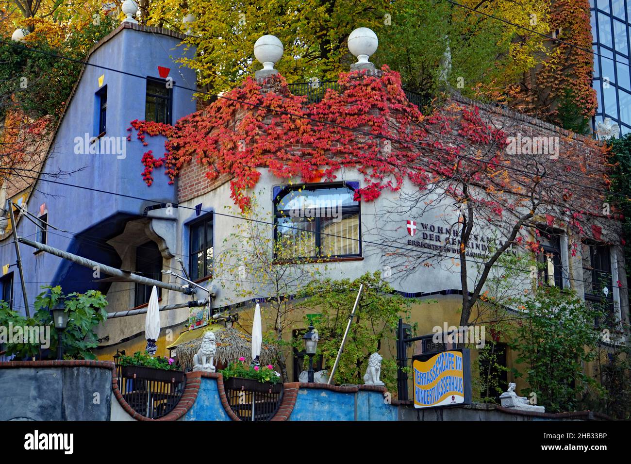Hundertwasser  Building in Vienna in October Stock Photo
