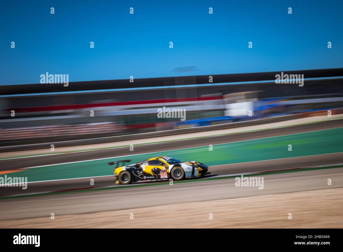 #66, JMW MOTORSPORT, GBR, Ferrari 488 GTE EVO, Rodrigo Sales (USA), Jody Fannin (GBR), Thong Wei Fung Shaun (HKG) 2021 European Le Mans Series, Portim Stock Photo