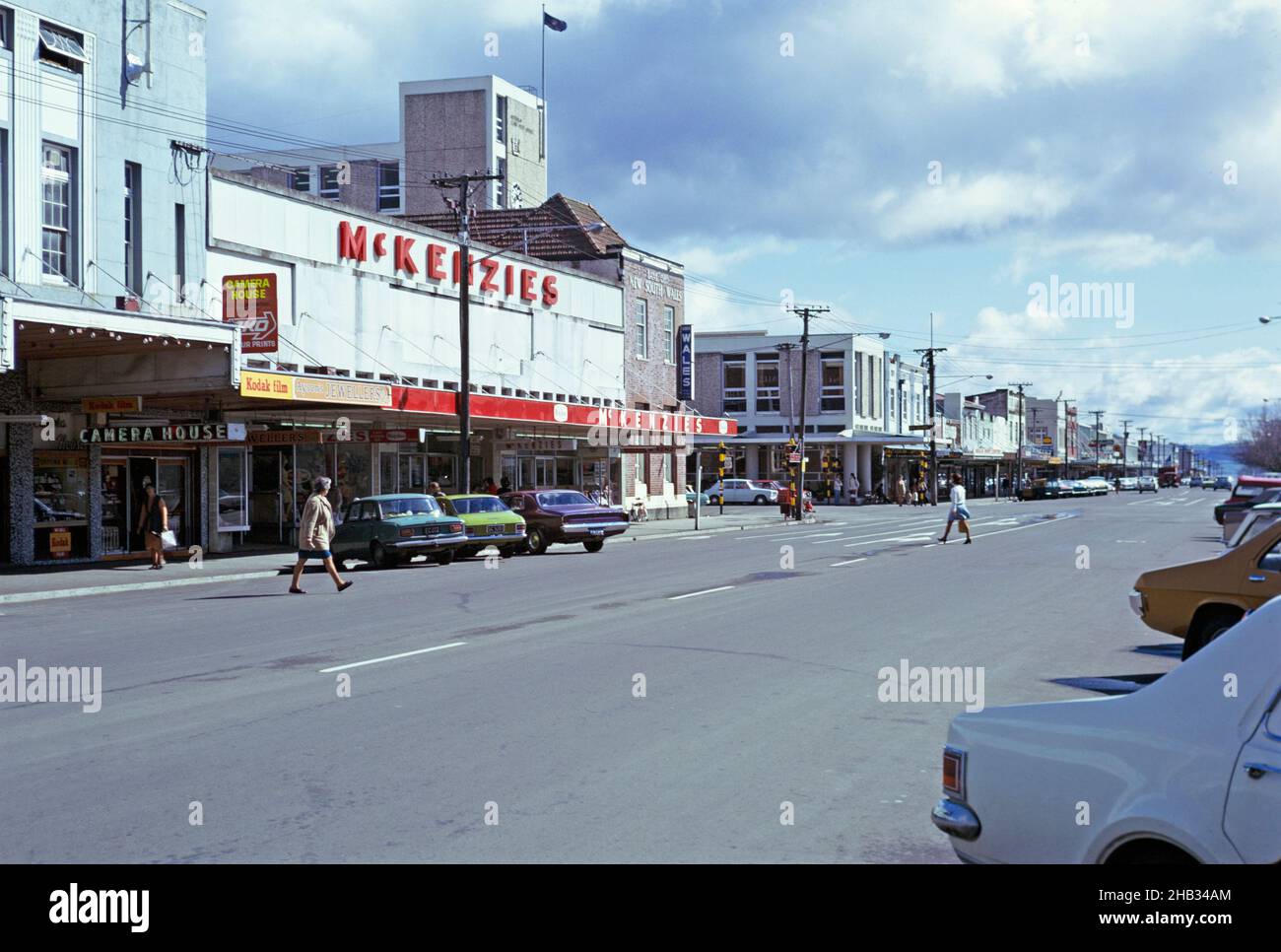 McKenzies department store and supermarket, Tutanekai Street, Rotorua, New Zealand 1974 Stock