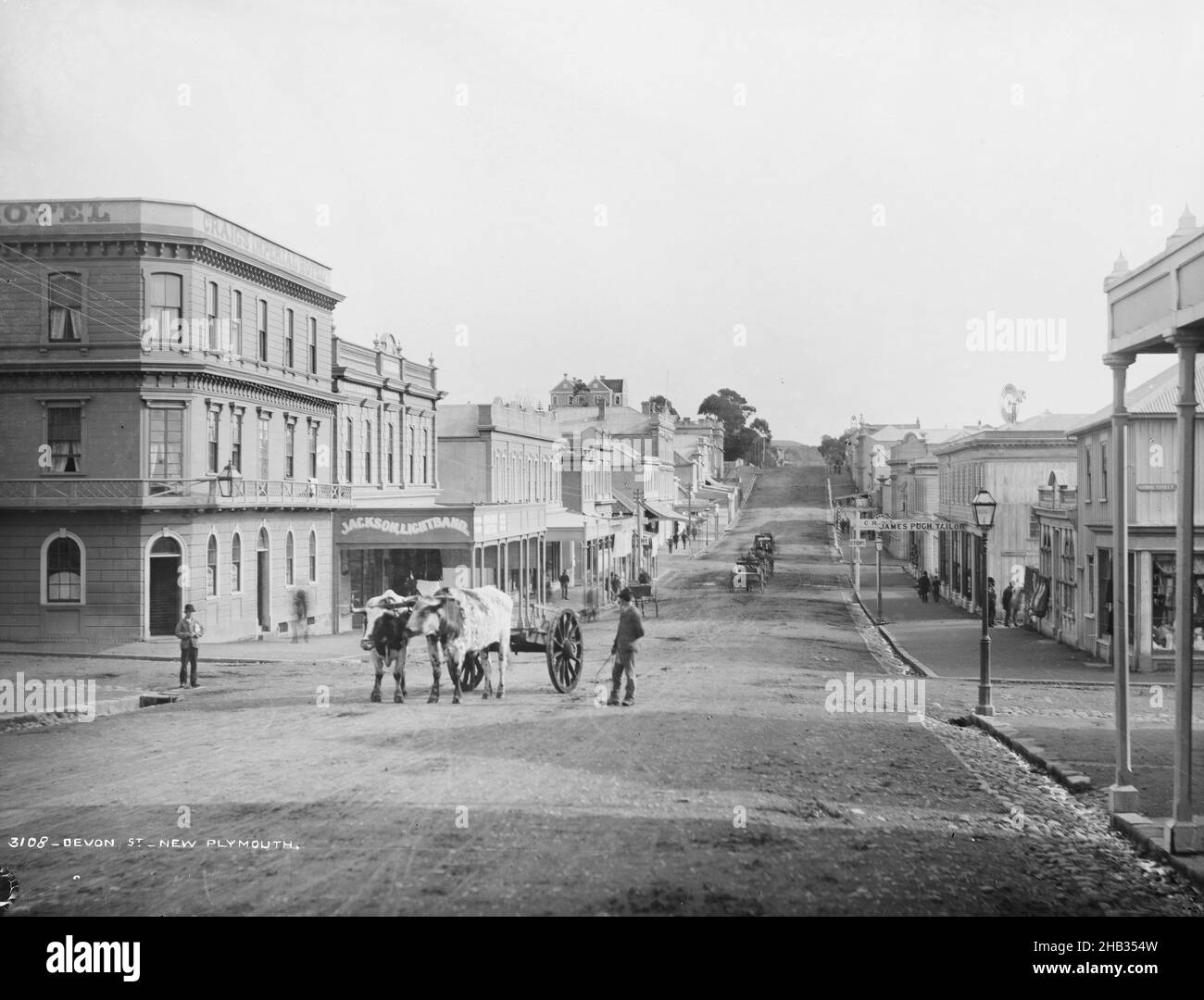 Devon Street, New Plymouth, Burton Brothers studio, photography studio, New Zealand, black-and-white photography Stock Photo