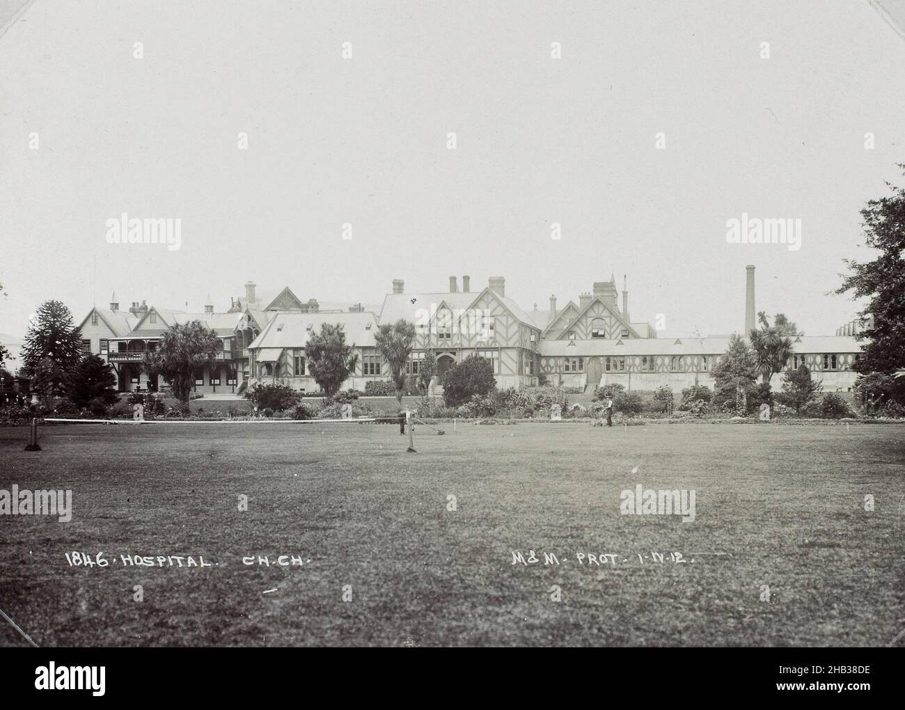 Hospital, Christchurch, Muir & Moodie studio, 1912, Christchurch Stock ...