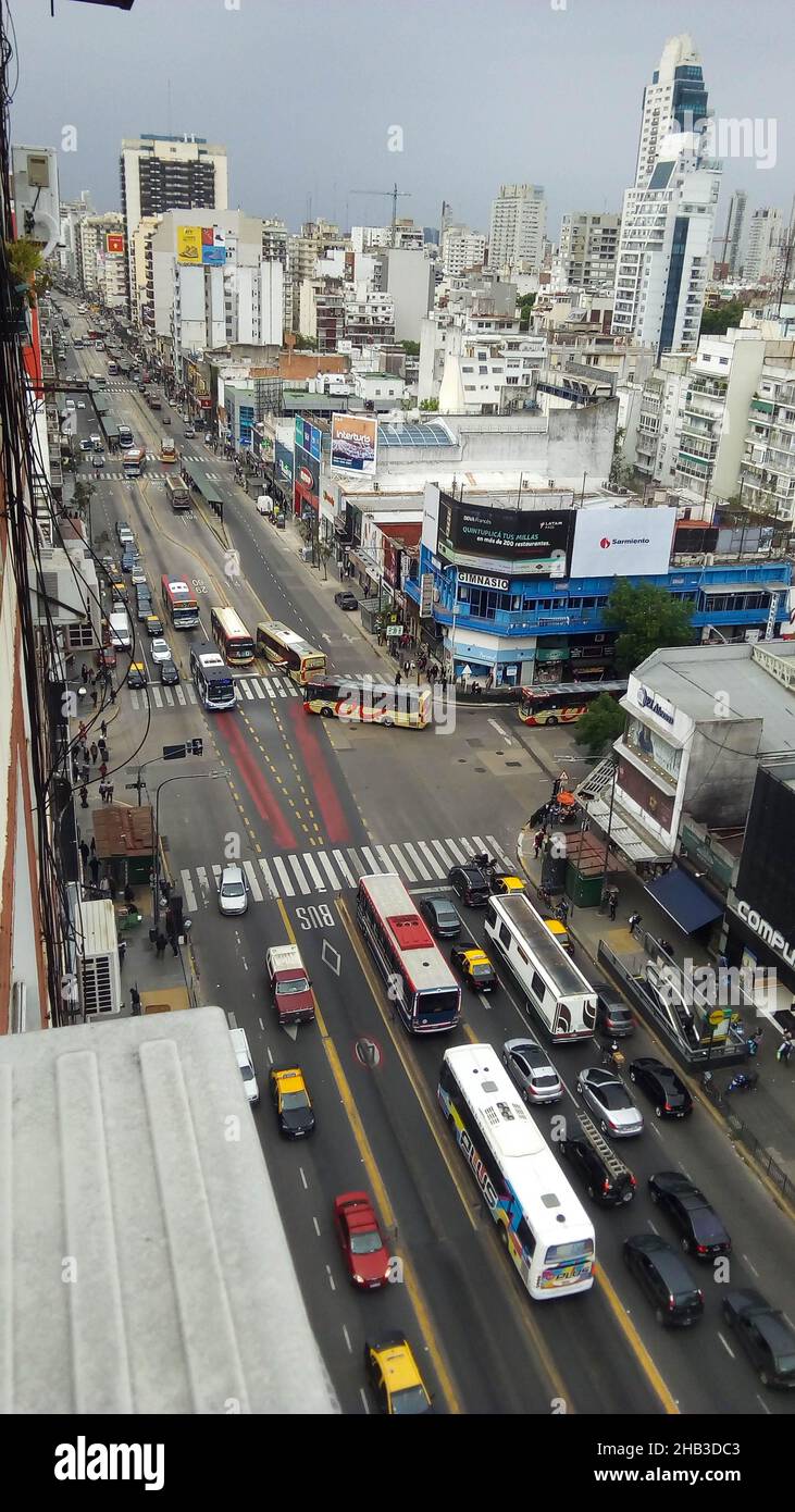 View from the top of Cabildo avenue, Buenos Aires, Argentina Stock Photo