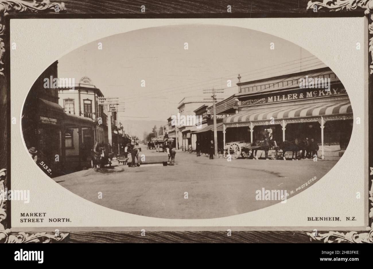 Market Street North, Blenheim, New Zealand, Muir & Moodie studio, 1904-1915, Blenheim Stock Photo