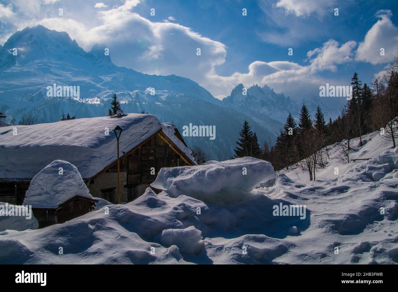 Beautiful winter landscape in the French Alps Stock Photo - Alamy